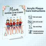 Mother And Children Best Friends Forever - Gift For Mom, Mother - Personalized Custom Vertical Rectangle Acrylic Plaque