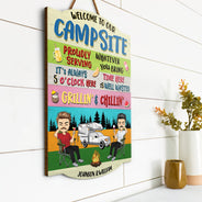 Proudly Serving Whatever You Bring - Gift For Camping Lover - Personalized Custom Shaped Wood Sign