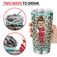 Nurse Nutrition Facts Leopard - Gift For Nurse - Personalized Custom Tumbler