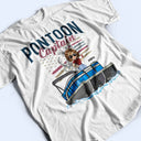 Pontoon Captain Stars & Stripes - Gift For Pontoon Owners - Personalized Custom T Shirt