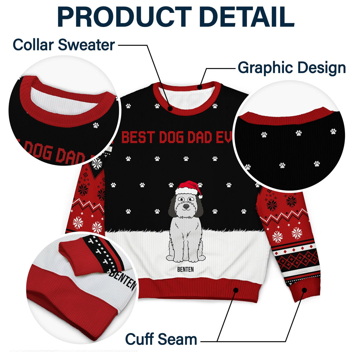 Best Dog Mom Ever - Gift For Dog Lovers - Personalized Unisex Ugly Sweater