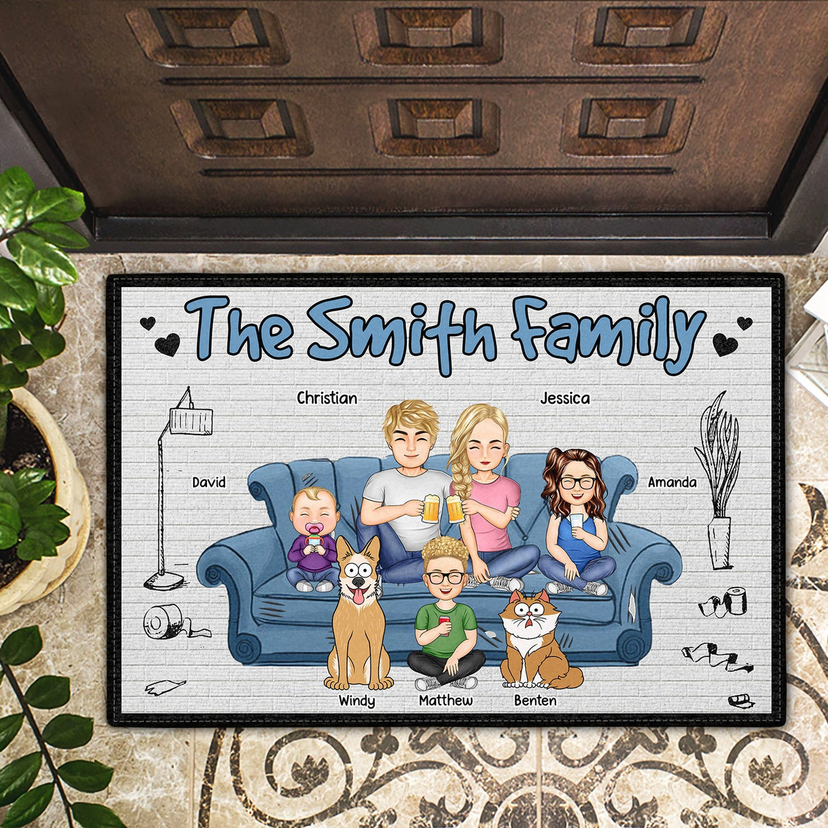 Sweet Home With Pet - Gift For Family - Personalized Doormat