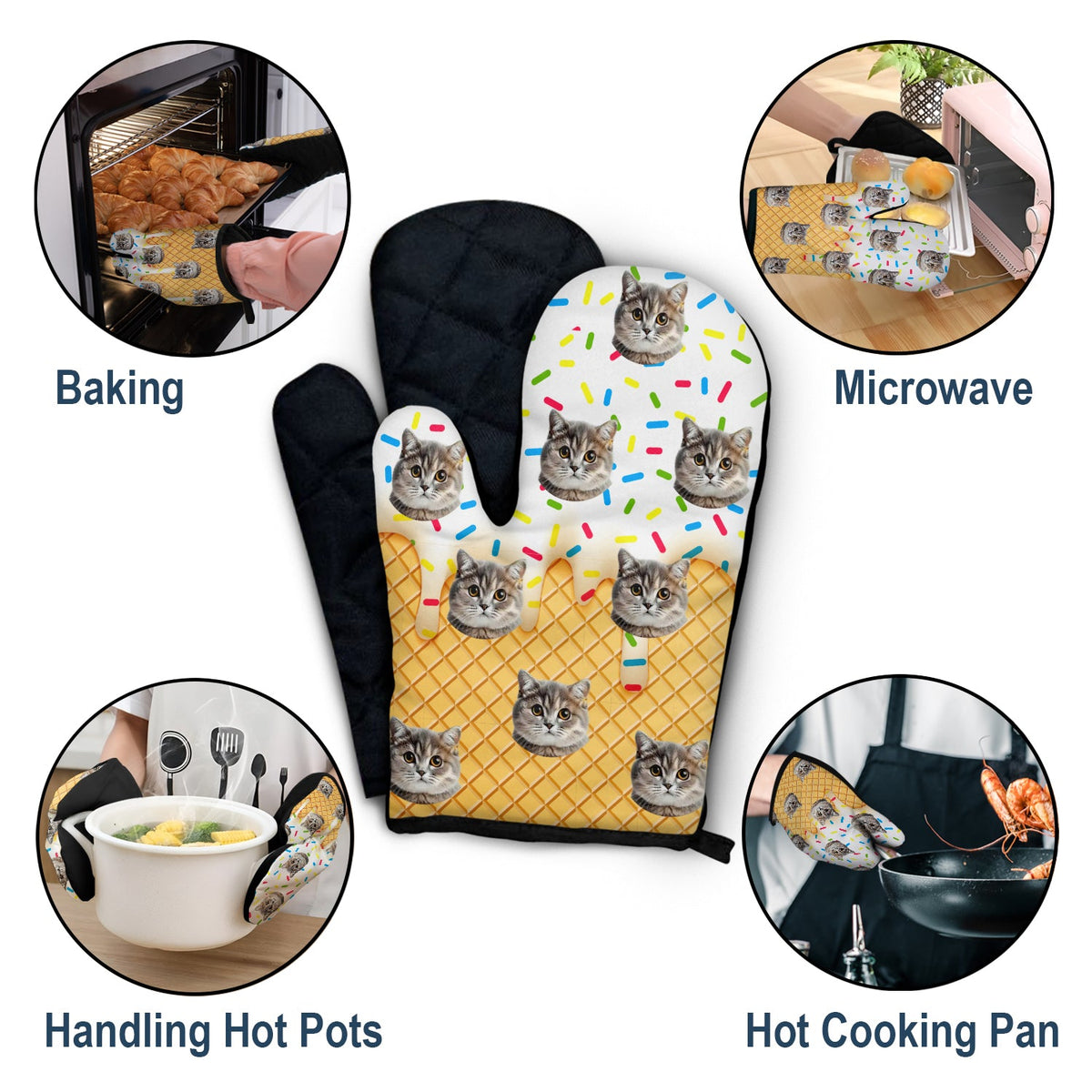 Custom Photo Pet Face - Gift For Pet Lovers - Personalized Oven Mitts, Pot Holders