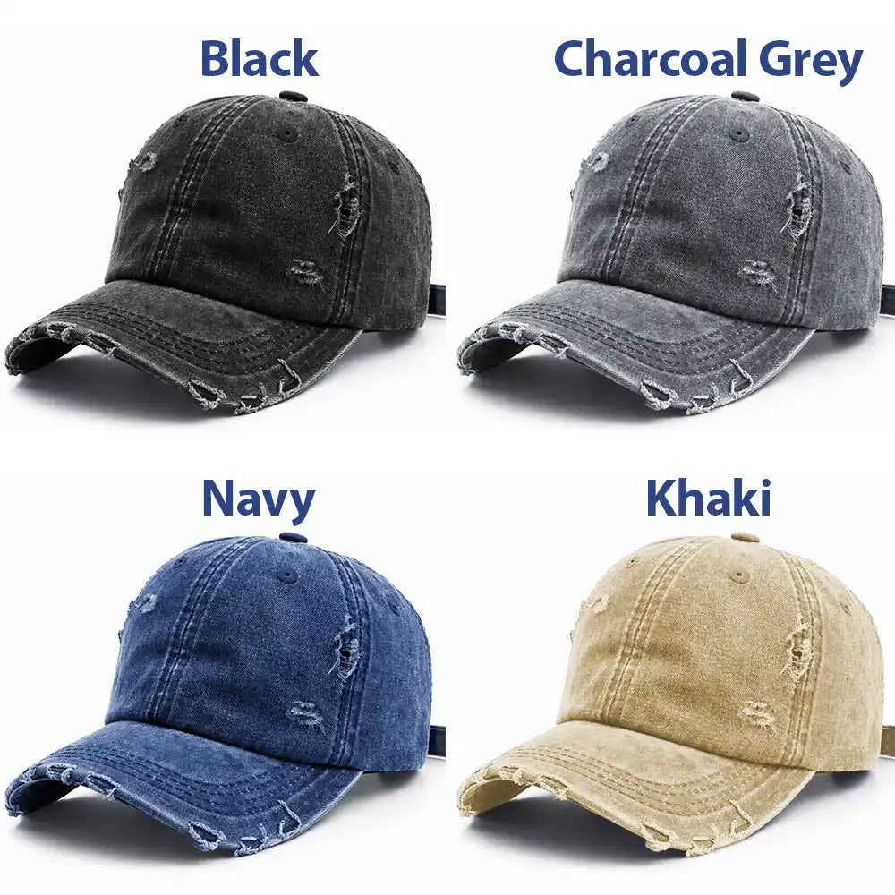 Gift For Father,Gift For Grandpa,Happy - Hooked On Dad Grandpa - Personalized Embroidered Distressed Cap