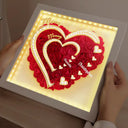 First Mom Now Grandma 3D Effect Faux Gemstone - Personalized LED Light Flower Shadow Box