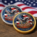 America 250th,Custom Photo,Independence Day,Gift For Yourself,Proud,Upload Full Photo - Custom Photo Stars And Stripes Faith, Family & Freedom - Personalized Commemorative Keepsake Coin
