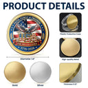 America 250th,Custom Photo,Independence Day,Gift For Yourself,Proud,Upload Full Photo - Custom Photo Stars And Stripes Faith, Family & Freedom - Personalized Commemorative Keepsake Coin