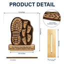 Gift For Father, Gift For Grandpa, Happy - Dad And Kids Footsteps No Matter How Big We Get - Personalized Custom Shaped 2-Layered Wooden Plaque