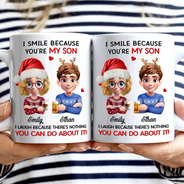 Gift For Daughter, Gift For Son, Funny - Dad Daughter I Laugh Because There’s Nothing You Can Do About It - Personalized Mug