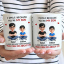 Gift For Son,Dad - Sons,Dad - Daughters (Adult),Dad - Daughters (Young),Gift For Daughter,Grandpa - Grandkids,Gift For Grandkids,Happy - Dad Grandpa I Smile Because You Are My Daughters Sons Grandkids - Personalized Mug