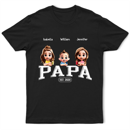 Dad Grandpa Since 3D Effect Crossed Arms - Personalized T Shirt
