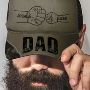 Gift For Father,Funny - Dad Kid First Bump The Man The Myth The Legend - Personalized Mesh-back Casual Cap