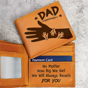 Gift For Father, Gift For Grandpa, Love - Dad Papa Grandpa Hand In Hand No Matter How Big We Get - Personalized Engraved Leather Wallet