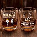 Gift For Father - Dad Thanks For Not Pulling Out Funny Kids - Personalized Whiskey Glass