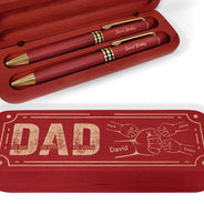 Happy,Dad,Children,Gift For Father - Dad The Man The Myth - Personalized Wooden Pen Set