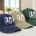 Gift For Father,Humorous,Custom Text - Dad The Man The Myth The Legend - Personalized Vintage Washed Denim Cap