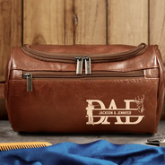 Gift For Husband, Gift For Yourself, Gift For Men, Gift For Father, Dad - Children, Love, Gift For Grandpa - Dad We Love You With Kids Names - Personalized Leather Toiletry Bag