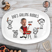 Gift For Father,Grilling,Dad - Children,Funny,Icon,Humorous - Dad's Grilling Buddies Funny Icon - Personalized Plate