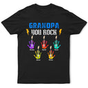 Happy,Gift For Husband,Gift For Grandpa,Gift For Father,Grandpa's Hobby,Dad's Hobby,Guitar - Daddy Grandpa You Rock - Personalized T Shirt