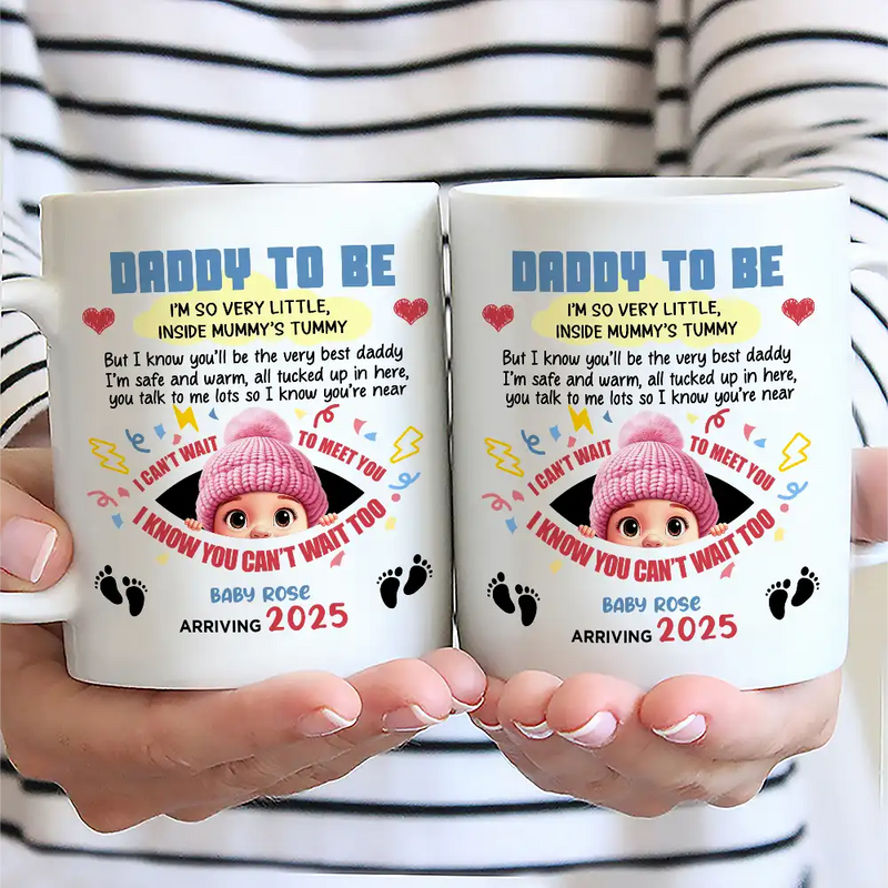 Gift For Husband,Gift For Men,Gift For Father,Dad - Children,New Dad,Happy - Daddy To Be - Personalized Mug