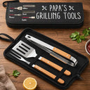 Gift For Father,Grilling,Proud,Icon - Daddy's Grilling Tools - Personalized BBQ Tool Set With Storage Bag