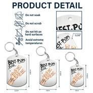 Gift For Father,Dad,Children - Daddy's Team Hand Punch - Personalized Aluminum Keychain