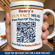 Gift For Yourself, Inspirational, QR Code - Daily Fun Fact - Daily Fun Facts QR Code - Personalized Mug