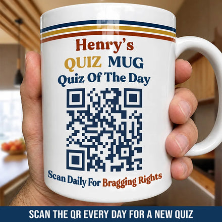 Daily Quiz Interactive QR Code - Personalized Mug