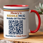 Gift For Yourself, Humorous, QR Code - Daily Riddle - Daily Riddle Interactive QR Code - Personalized Mug