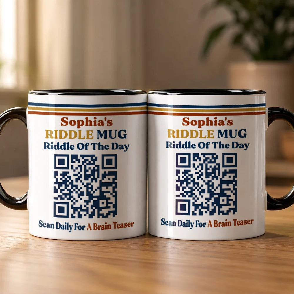 Gift For Yourself, Humorous, QR Code - Daily Riddle - Daily Riddle Interactive QR Code - Personalized Mug
