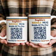 Gift For Yourself, Humorous, QR Code - Daily Riddle - Daily Riddle Interactive QR Code - Personalized Mug