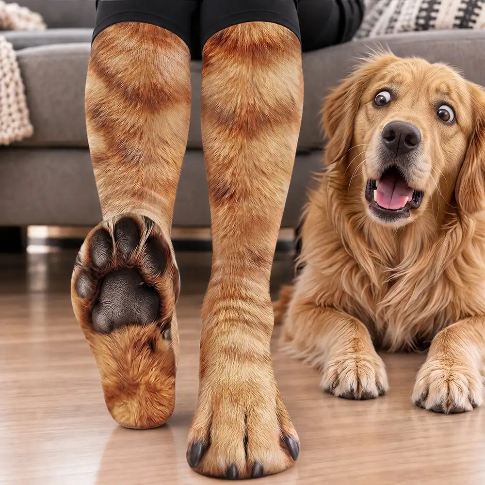 Humorous,Icon,Pet Lovers - Gag Gift For Pet Lovers - Personalized Funny Feet Paws Socks