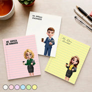 Officer,Proud,Vector - Gift For Coworker, Boss, Teacher - Personalized Custom Character With Name Notepad