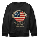 Independence Day,Gift For Yourself,Happy,Gift For Women,Gift For Men - Descendant Of A Patriot 250th Anniversary US Independence Day - Personalized T Shirt