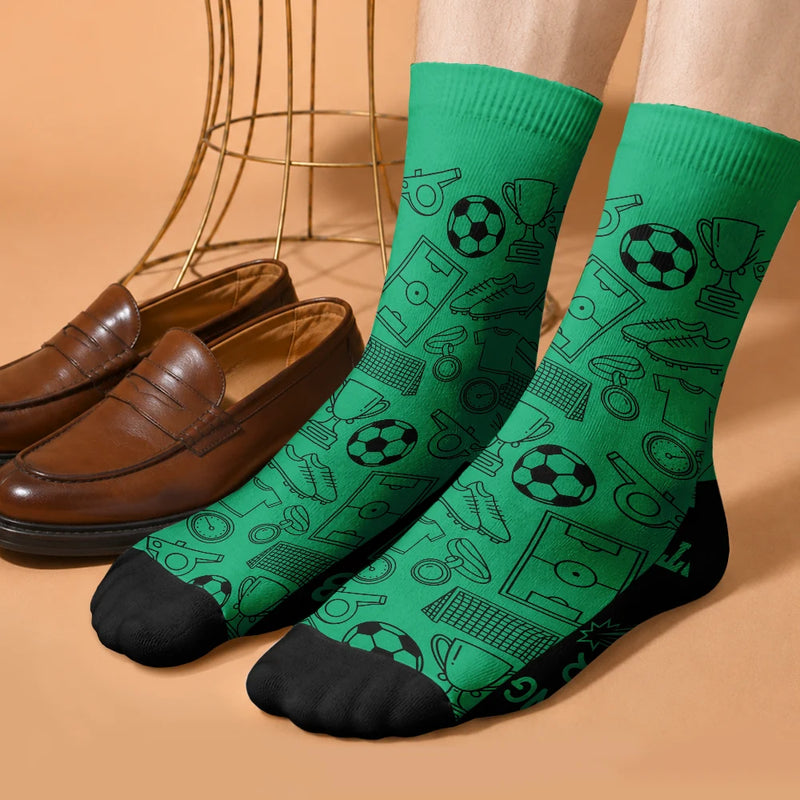 Football (Soccer), Gift For Yourself, Confident, Icon - Do Not Disturb I'm Watching Soccer Baseball Football Hockey - Personalized Crew Socks