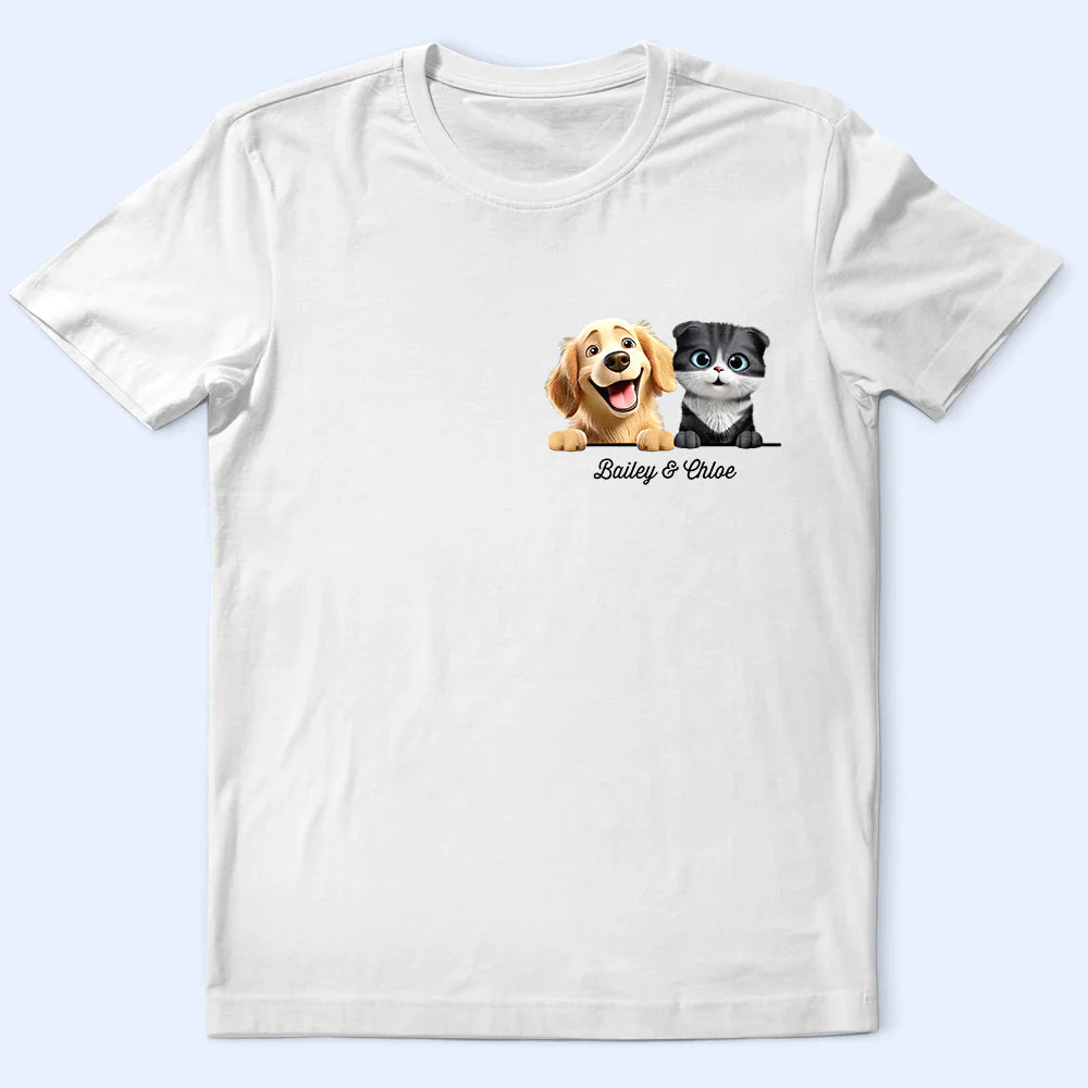 Pet Lovers,Pet Mom,Pet Dad - Dog Cat Mom Dad Pet Lover 3D Effect - Personalized T Shirt
