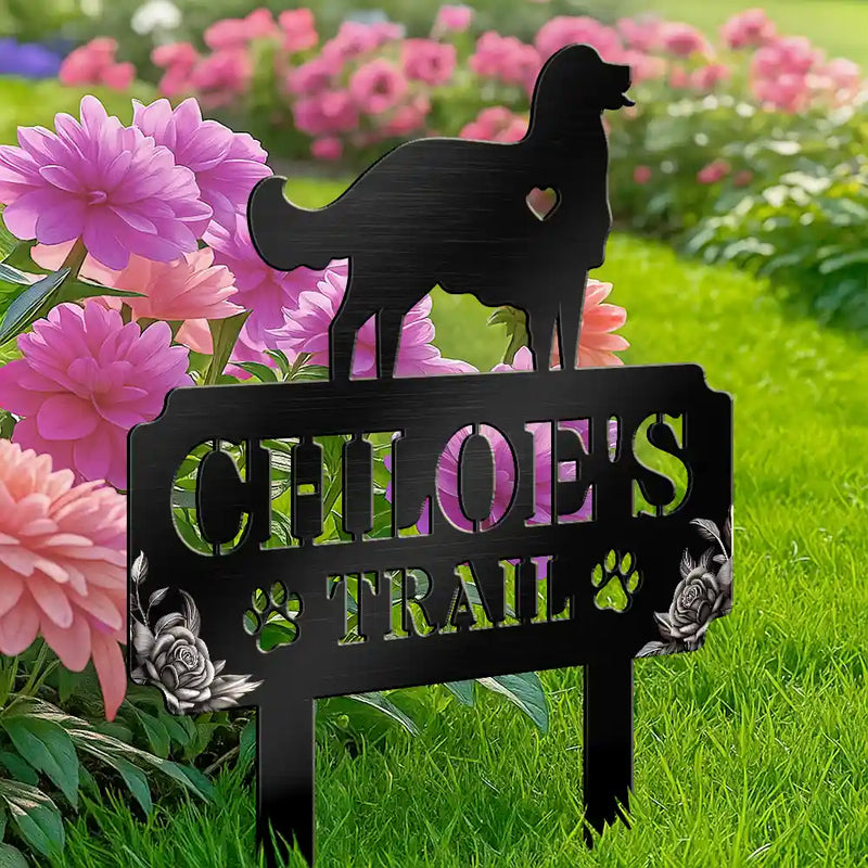 Sad, Memorial, Dog Lovers, Pet Lovers - Dog Garden Memorial - Personalized Metal Garden Stake