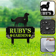 Sad, Memorial, Dog Lovers, Pet Lovers - Dog Garden Memorial - Personalized Metal Garden Stake