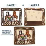 Happy, Dog Lovers, Dog Dad, Pet Lovers, Dog Mom - Dog Mom Dog Dad - Personalized Custom Shaped Car Visor Clip