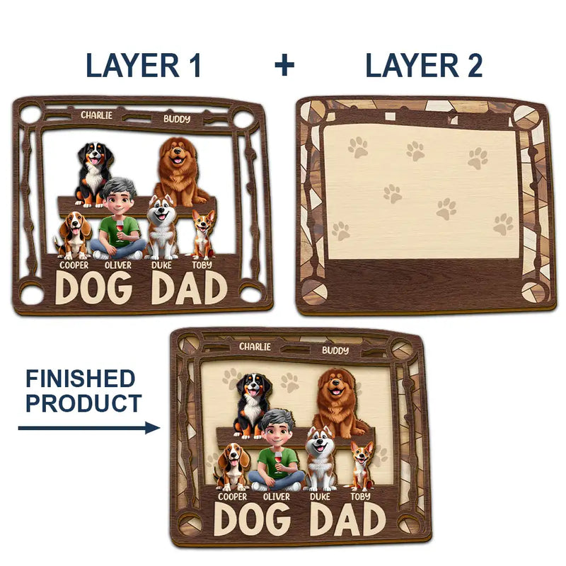 Happy, Dog Lovers, Dog Dad, Pet Lovers, Dog Mom - Dog Mom Dog Dad - Personalized Custom Shaped Car Visor Clip