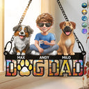 Dog Lovers,Dog Mom,Dog Dad,Happy,Gift For Yourself,Gift For Women,Gift For Men,Pet Lovers - Dog Mom Dog Dad - Personalized Window Hanging Suncatcher Ornament
