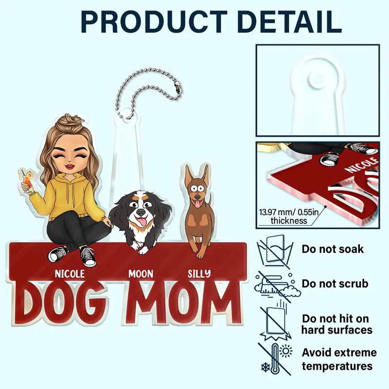 Dog Lovers,Dog Mom,Dog Dad - Dog Mom Dog Dad Funny Go Forward Pet - Personalized Acrylic Car Hanger