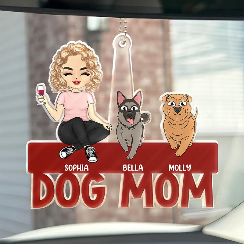 Dog Lovers,Dog Mom,Dog Dad - Dog Mom Dog Dad Funny Go Forward Pet - Personalized Acrylic Car Hanger