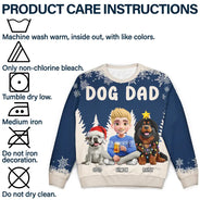 Dog Lovers, Christmas, Happy - Dog Mom Mum 3D Effect White Trees - Personalized Unisex Ugly Sweater