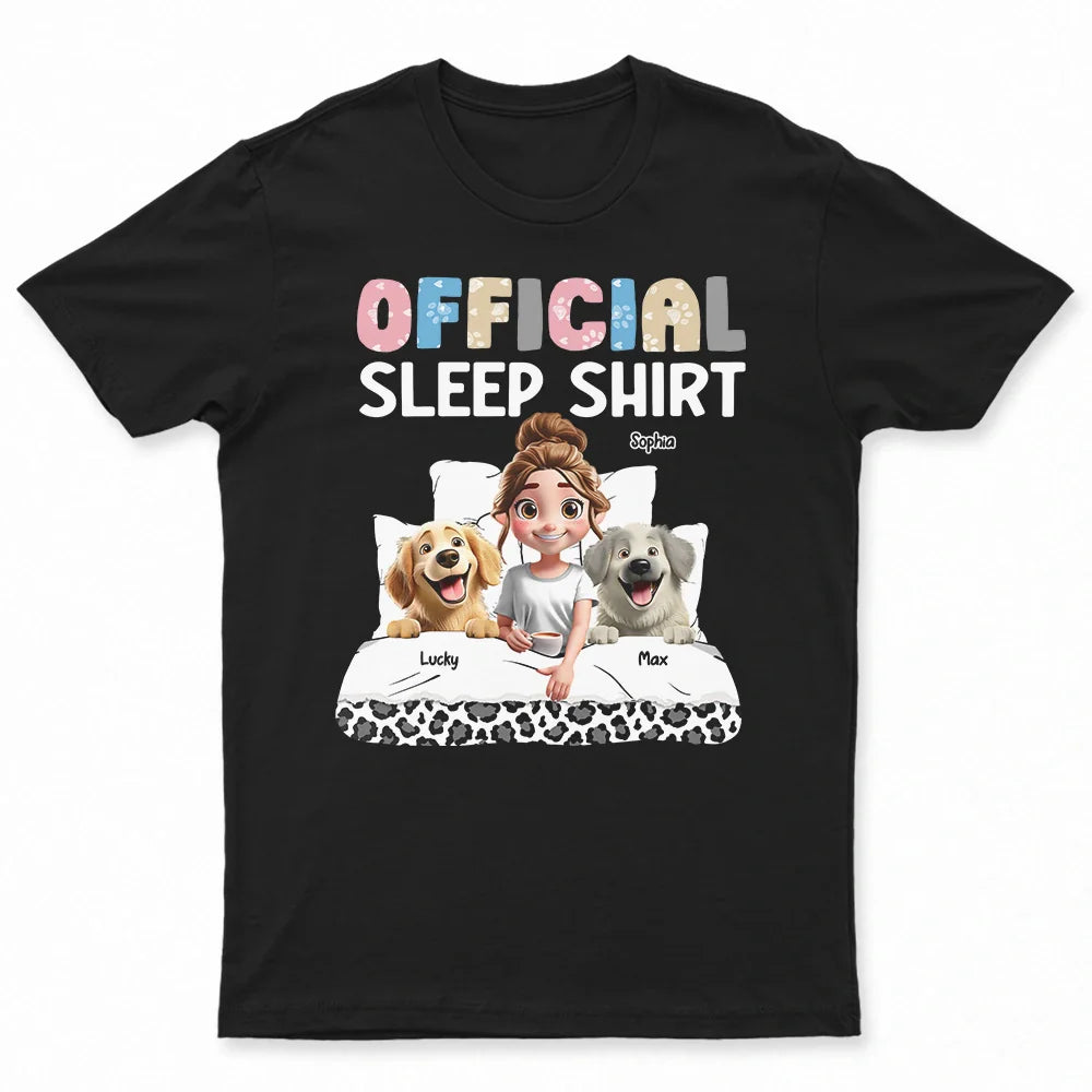 Pet Lovers,Pet Mom,Pet Dad,Dog Lovers,Dog Mom,Dog Dad,Gift For Yourself,Gift For Women,Gift For Men,Happy - Dog Mom Official Sleep Shirt - Personalized T Shirt