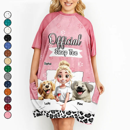 Dog Mom Official Sleep Tee - Personalized Women's Sleep Tee