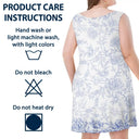Happy, Pet Lovers, Pet Mom, Dog Lovers, Dog Mom, Beach - Dog Mom Toile De Jouy Style - Personalized Sleeveless Tank Dress