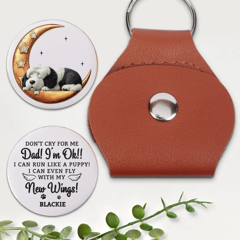 Don't Cry For Me Memorial Dog Lovers - Personalized Leather Pocket Hug