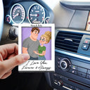 Gift For Couples,Gift For Wife,Gift For Girlfriend,Love,Gift For Women - Drive Safe I Love You Animate Couple - Personalized Custom Shaped Acrylic Car Visor Clip
