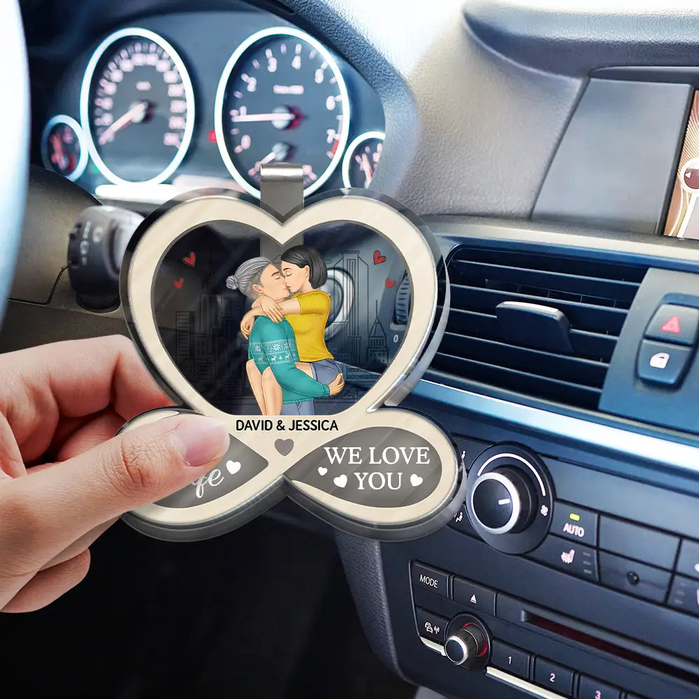 Gift For Couples,Gift For Husband,Gift For Wife,Gift For Boyfriend,Gift For Girlfriend,Love - Drive Safe I Love You Couples - Personalized Custom Shaped Acrylic Car Visor Clip